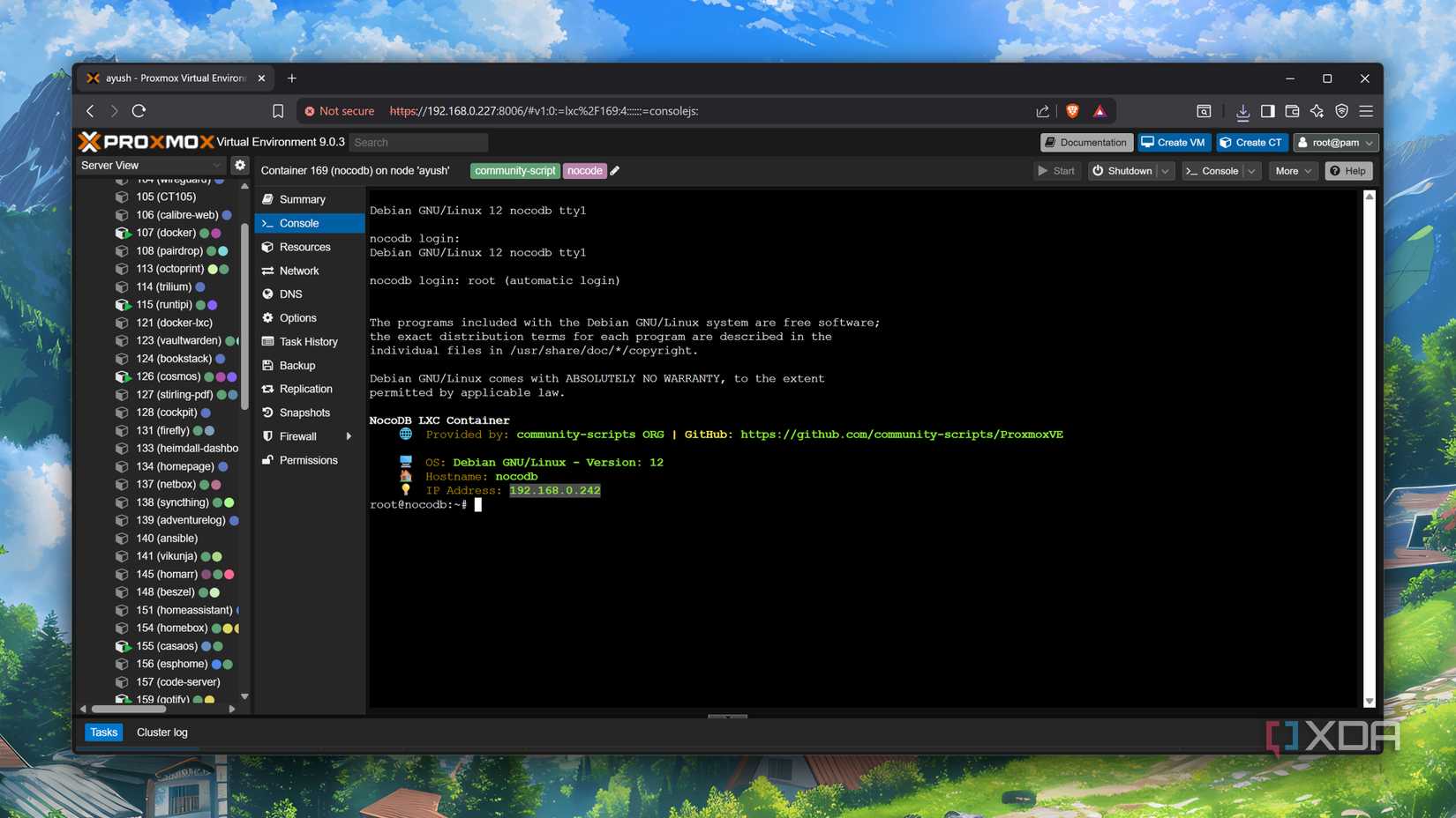 Running NocoDB on Proxmox