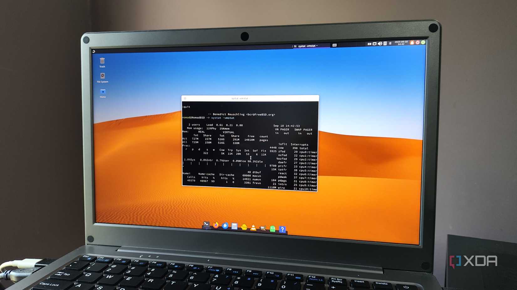 The Sakura terminal emulator in NomadBSD