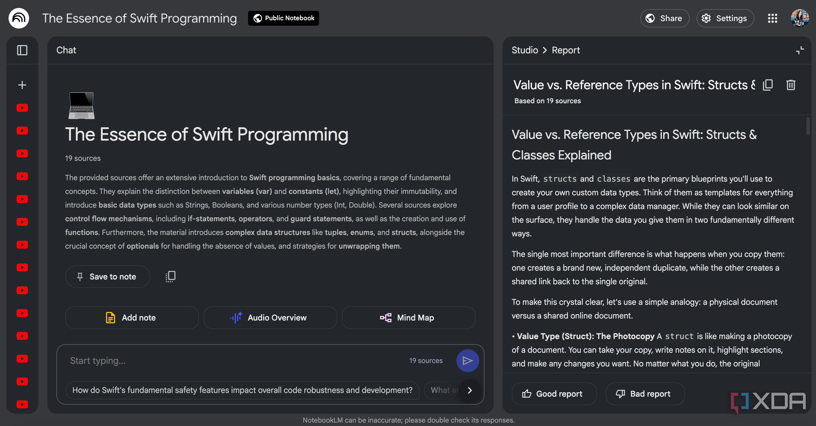 NotebookLM Concept Overview Report format