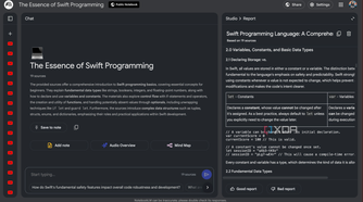 NotebookLM Swift programming language custom report generated