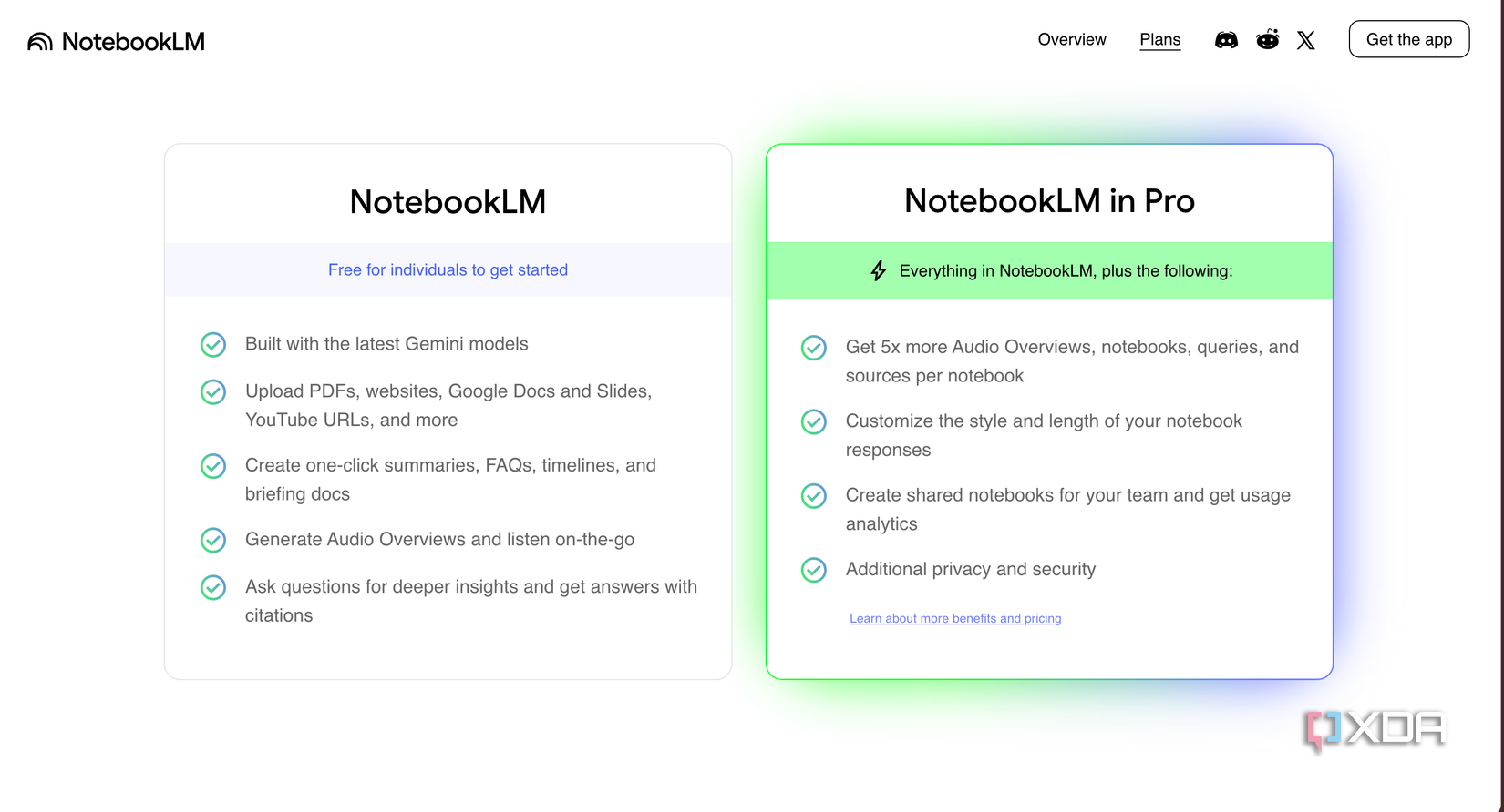 NotebookLM vs NotebookLM Pro 
