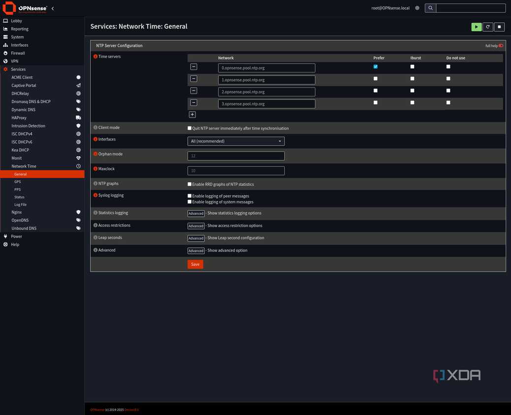 OPNsense Network Time General