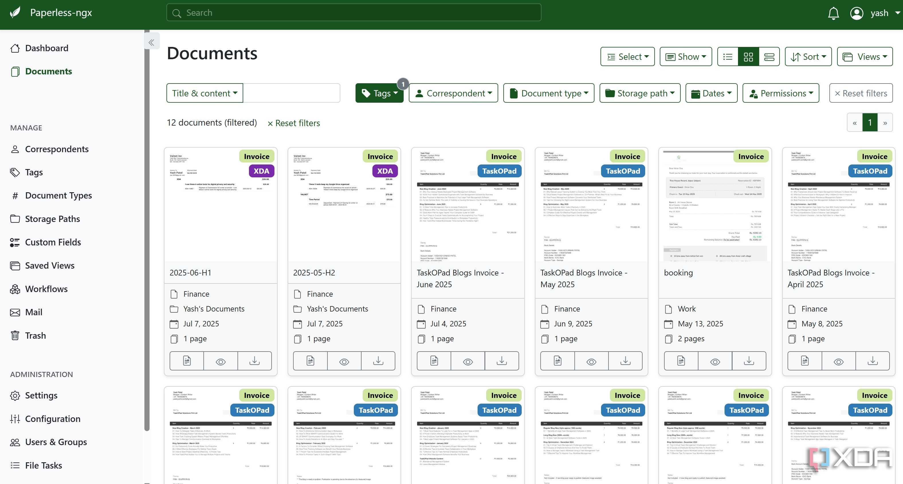 Paperless-ngx using docker container for freelancing business