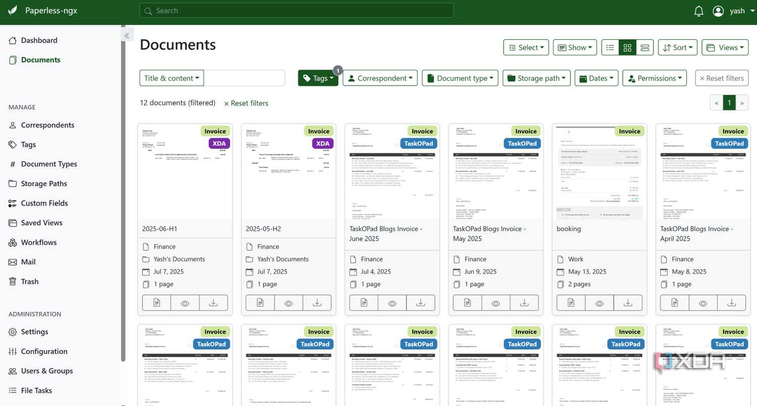 Paperless-ngx using docker container for freelancing business