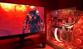 A computer with RGB lighting.
