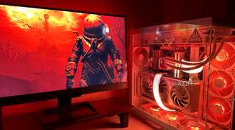 A computer with RGB lighting.