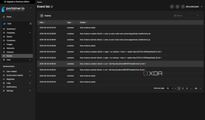 Portainer event list