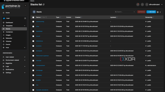 Portainer stack list