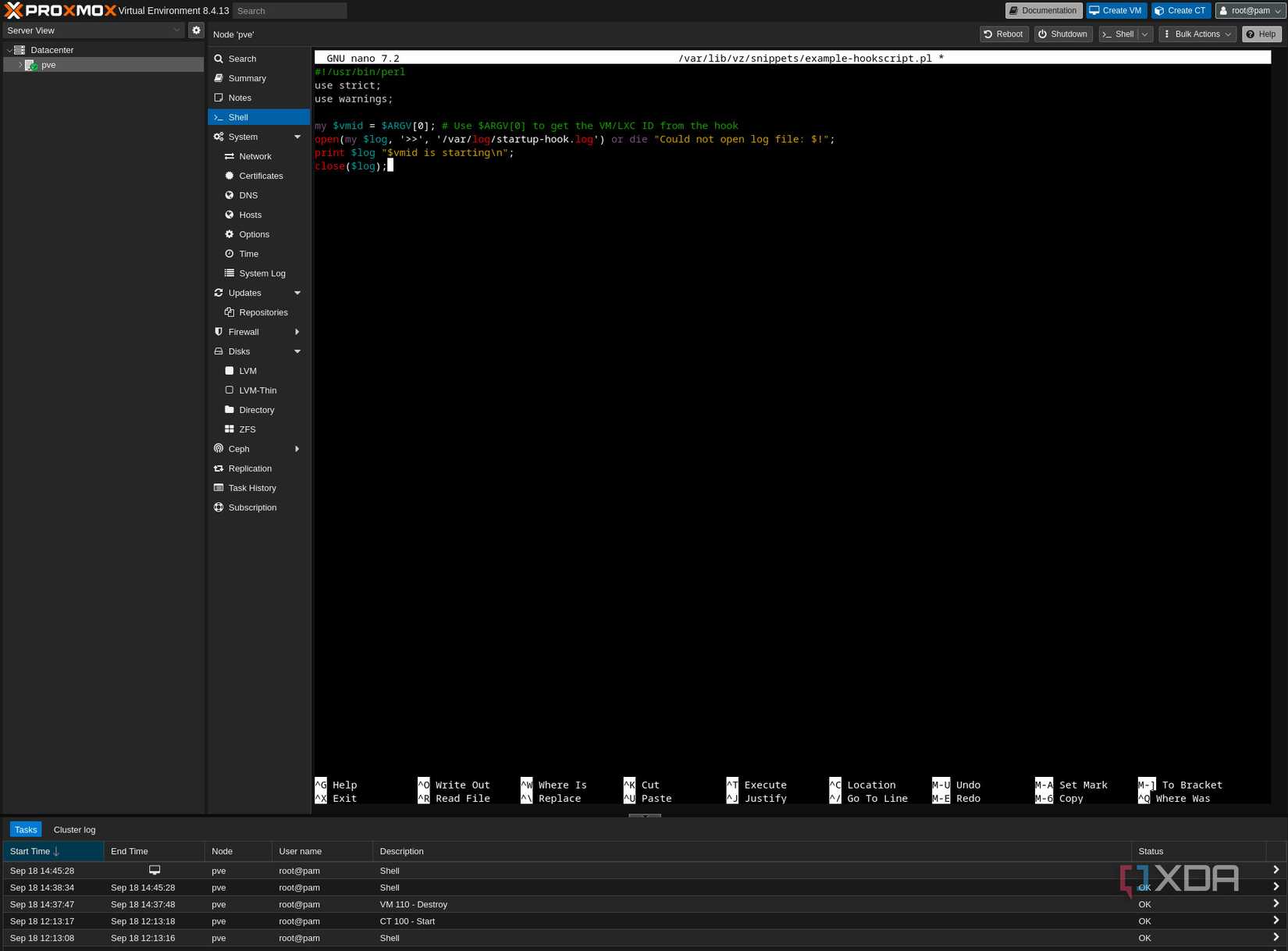 Proxmox example hookscript