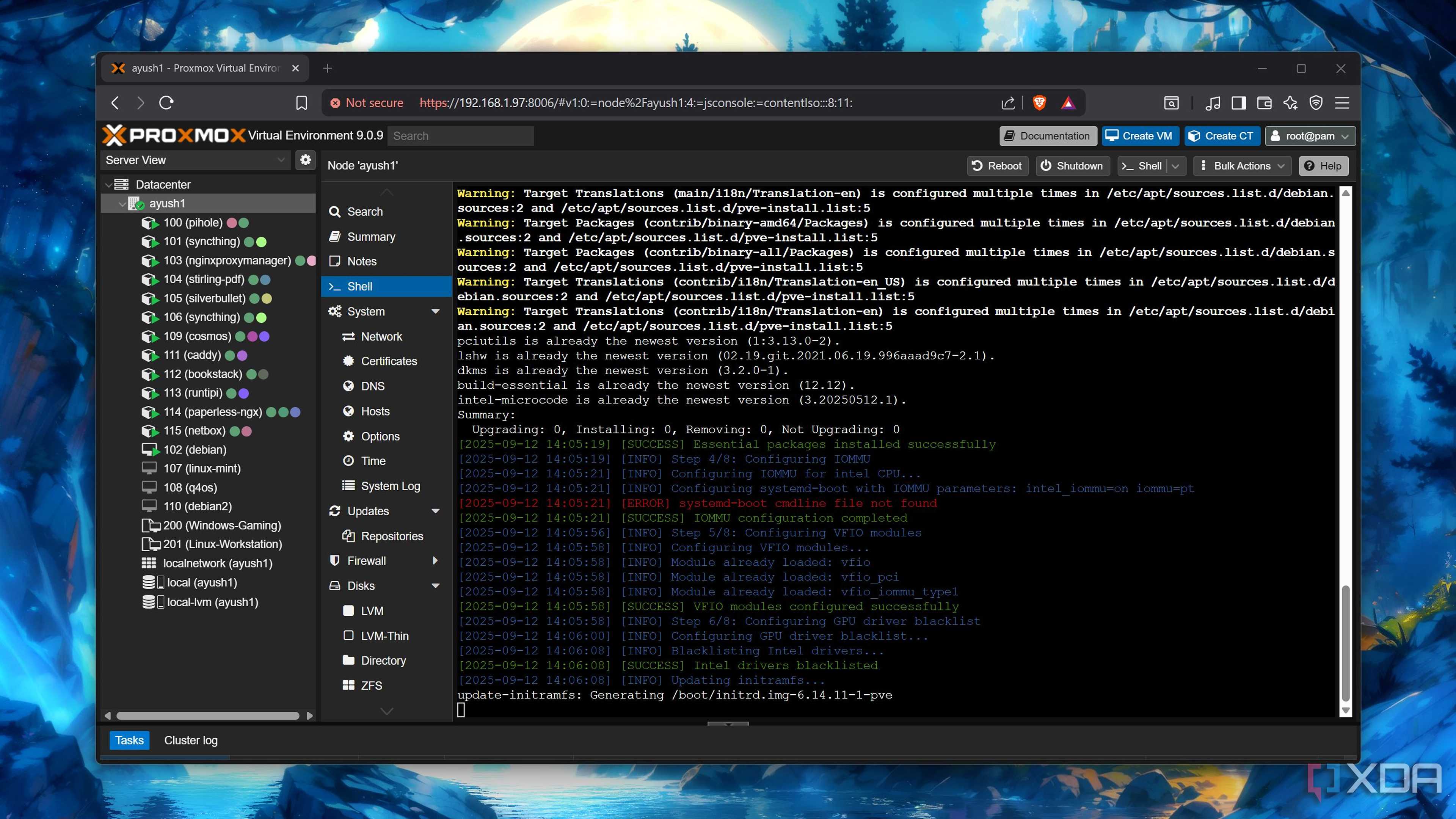 Installing the dependencies needed for GPU passthrough in PECU
