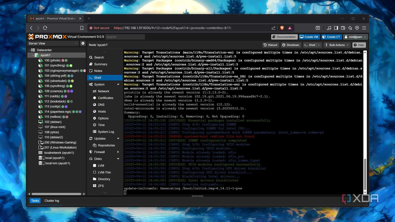 Installing the dependencies needed for GPU passthrough in PECU