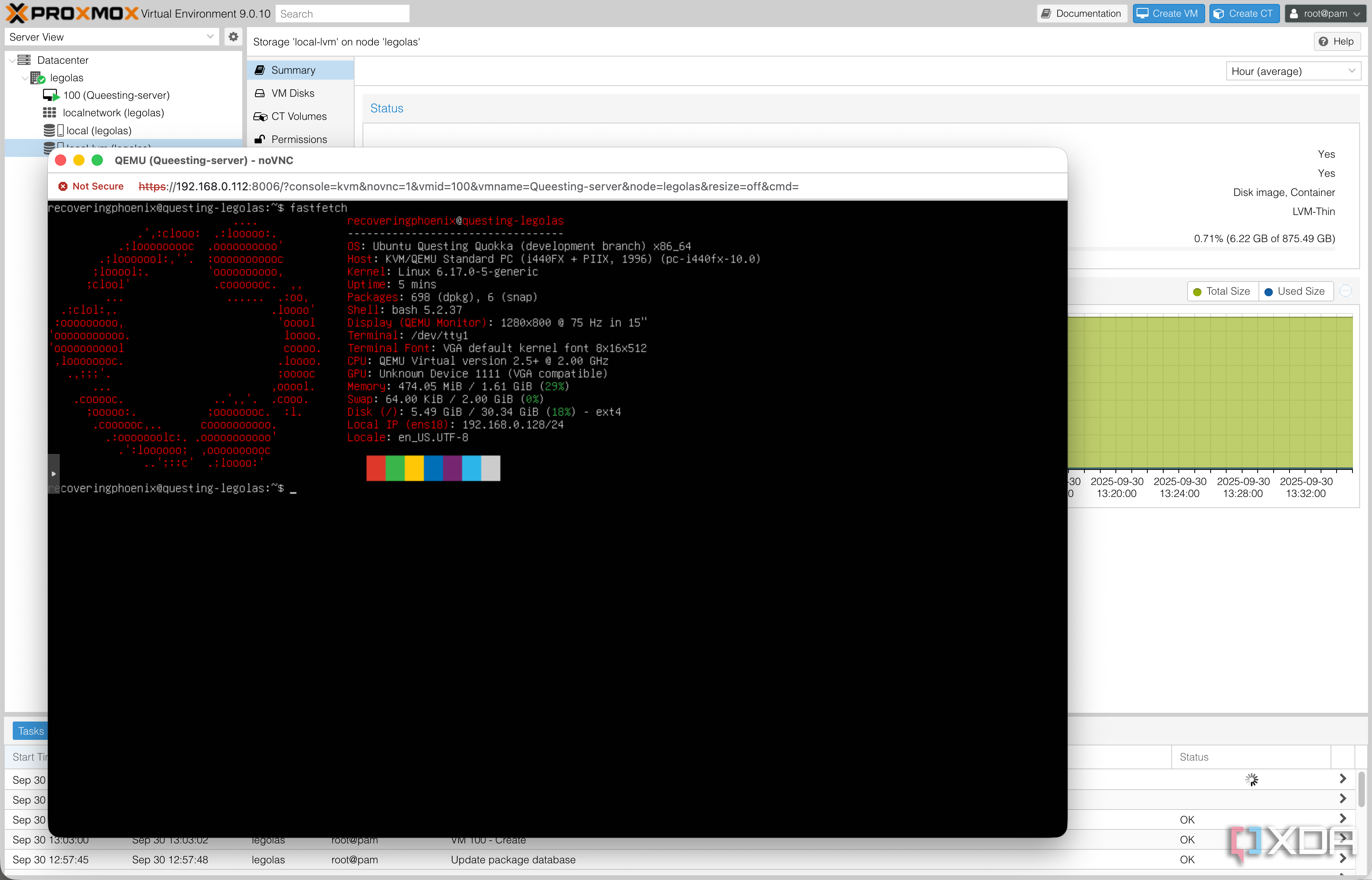 proxmox running ubuntu server 2