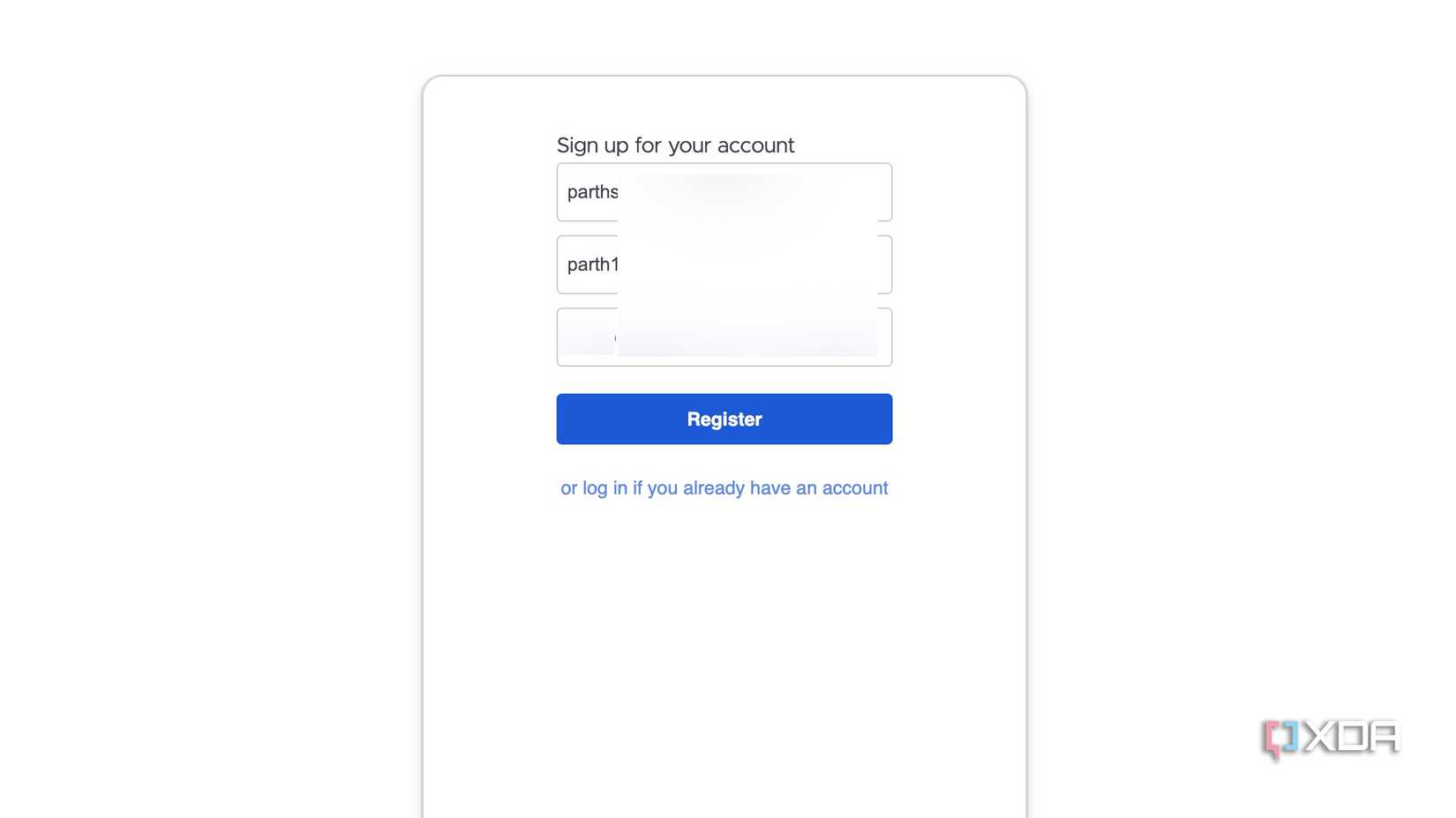 Focalboard sign up page