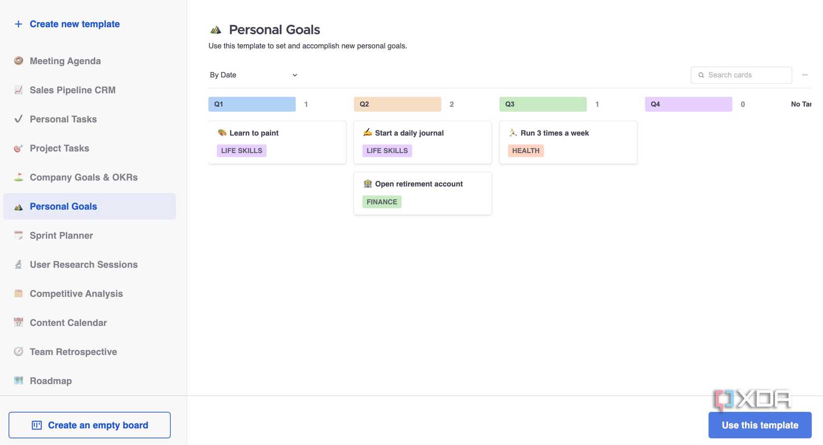 Focalboard templates
