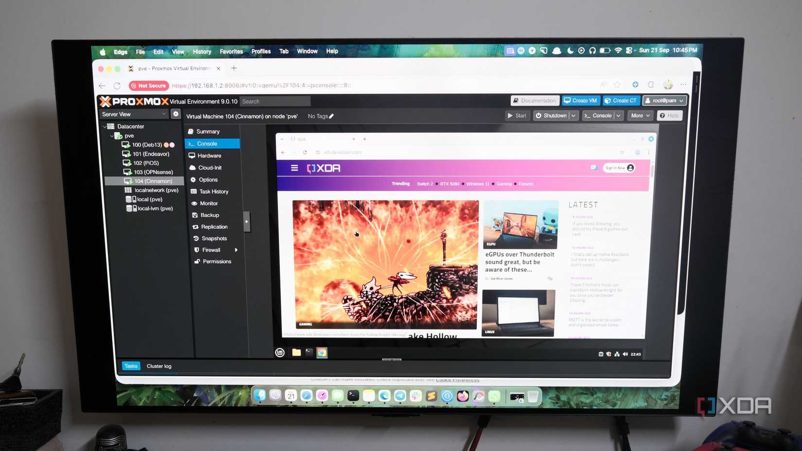 Remote Desktop for Mac on TV in Home Lab