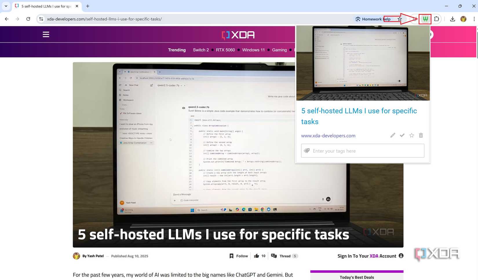 Save link in Wallabag using Chrome extension