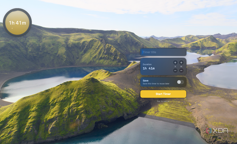 A screenshot of a new timer.