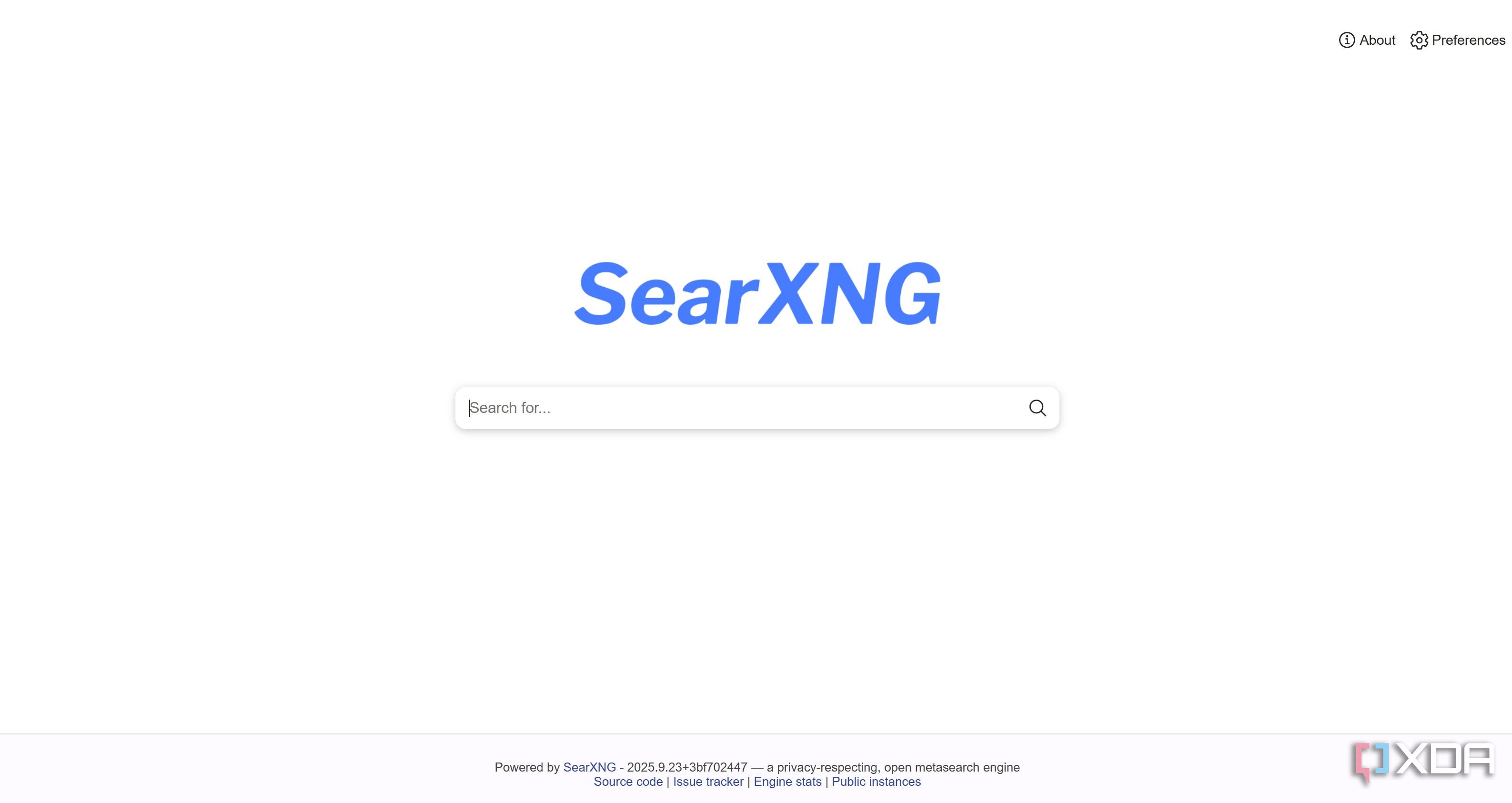 SearXNG self hosted search engine