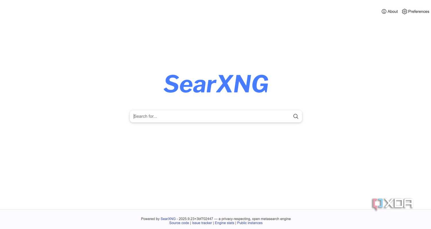SearXNG self hosted search engine