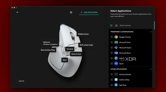 Select Applications section int he MX Master 4 settings for Action Ring