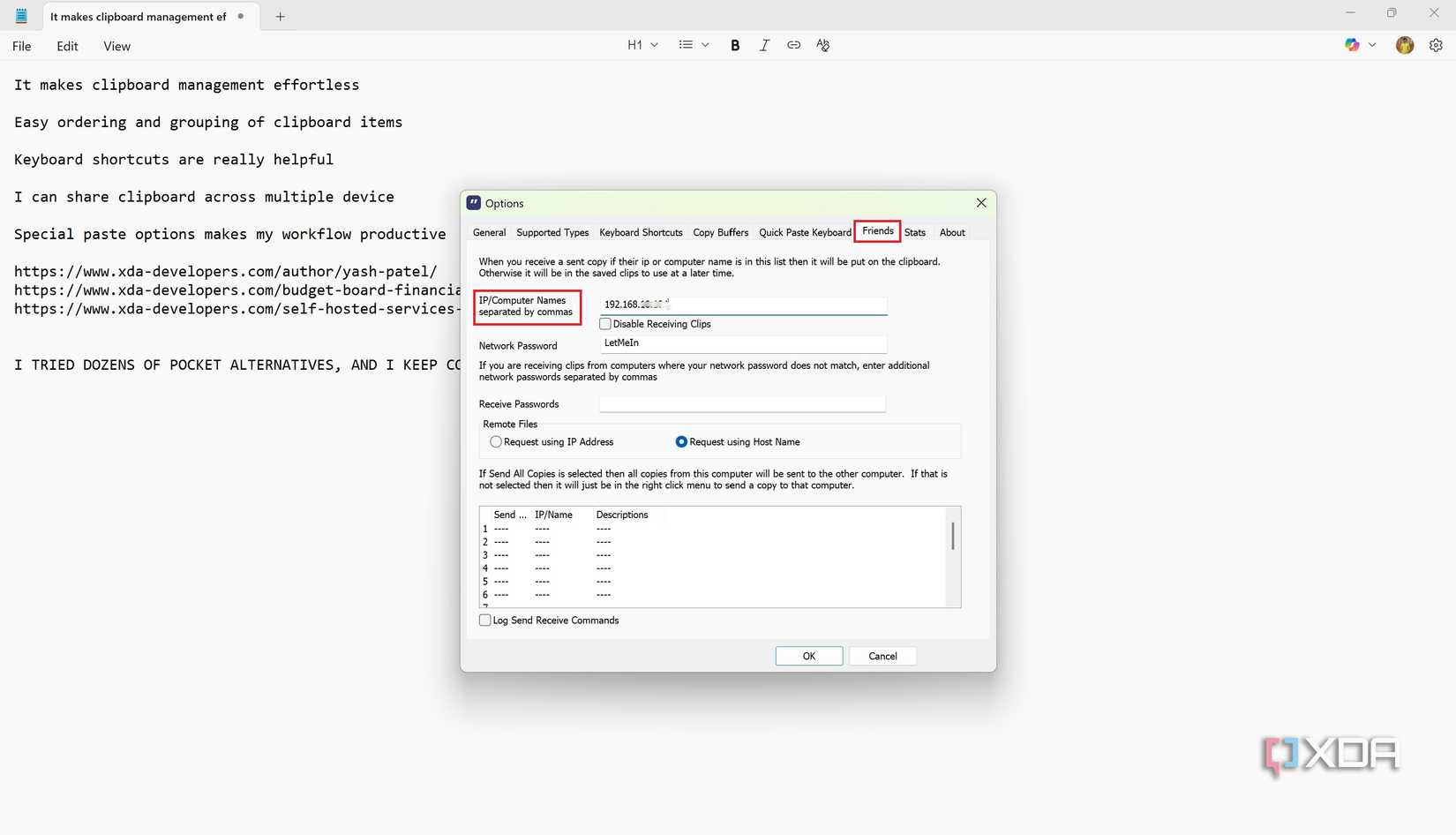 Share clipboard across devices in Ditto