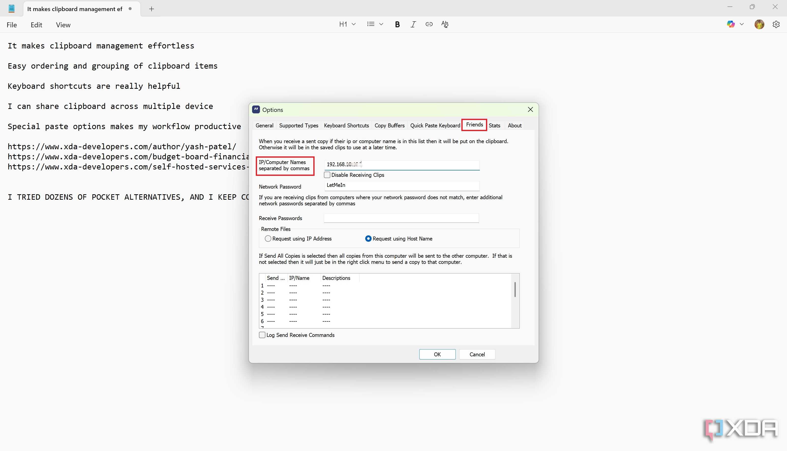 Share clipboard across devices in Ditto