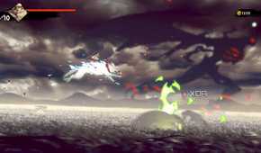 A screenshot of Joe riding his wolf in Shinobi: Art of Vengeance