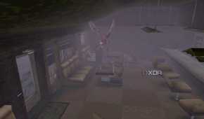 Fighting an air screamer in Silent Hill (1999).
