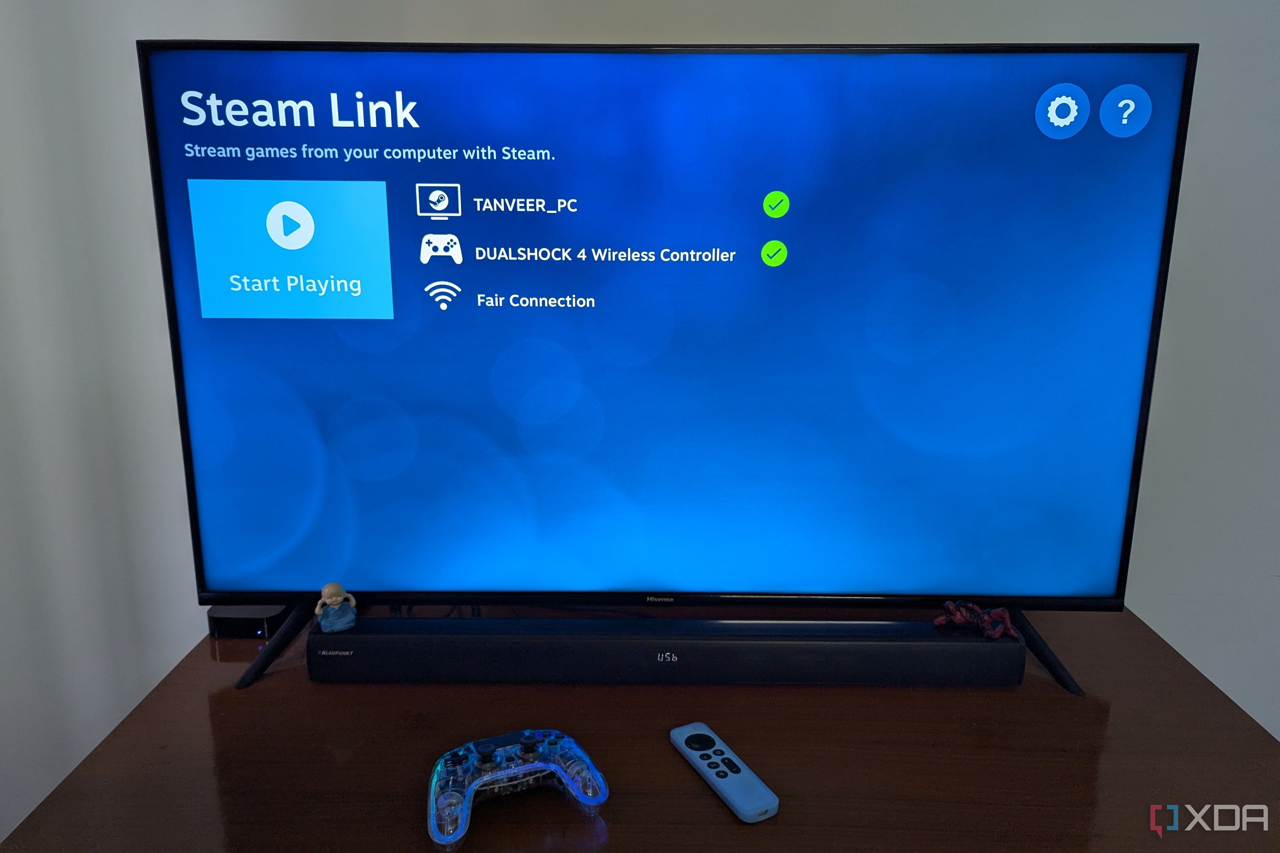 Steam Link running on Apple TV showing the main screen