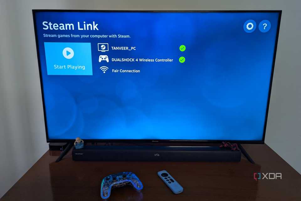 Steam Link running on Apple TV showing the main screen