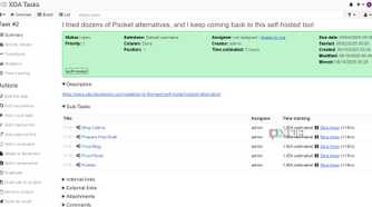 Sub tasks visible under tasks in Kanboard