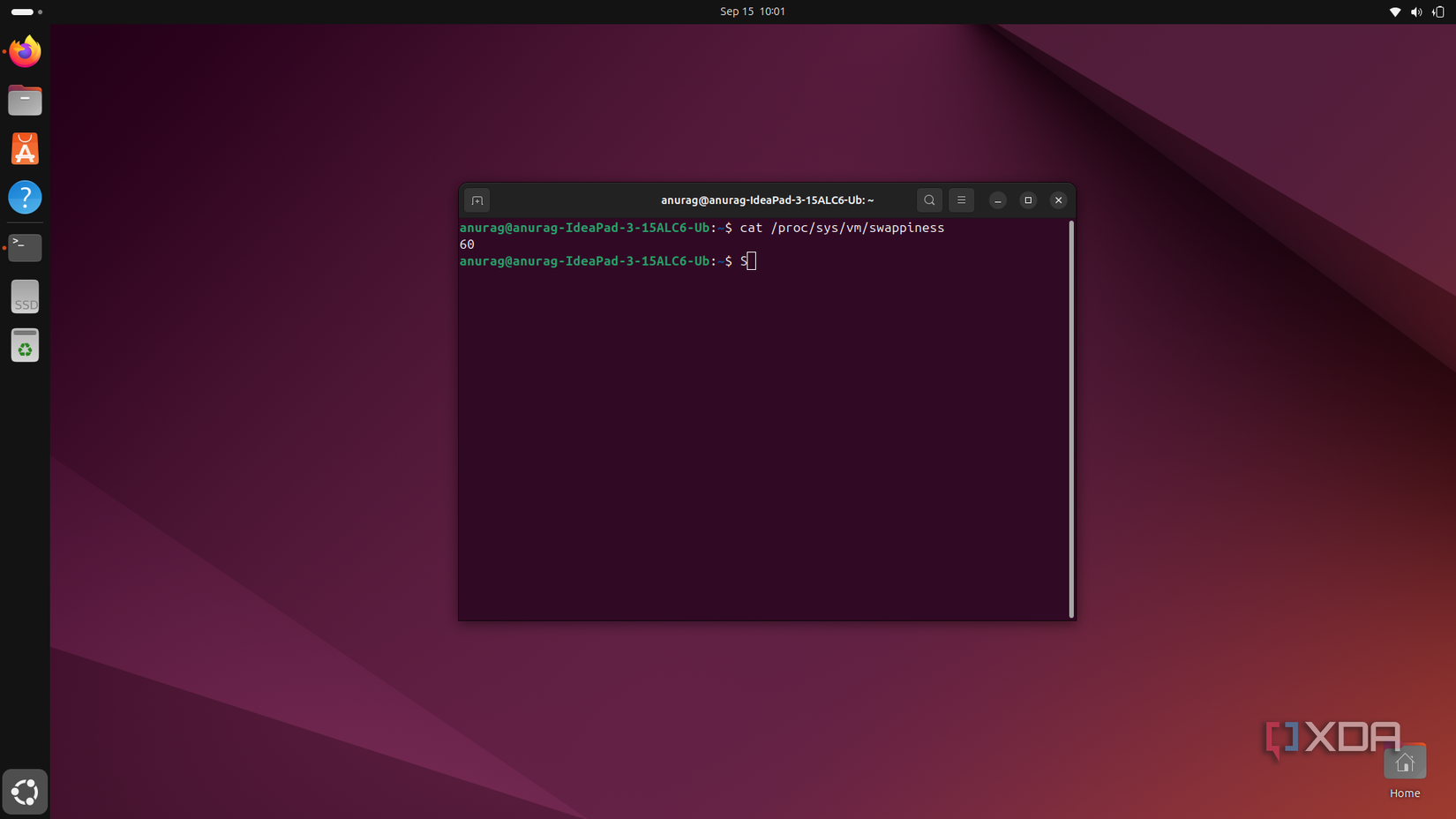 Swappyness settings in ubuntu