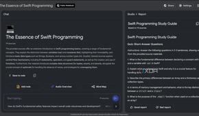 Swift Programming Study Guide format in NotebookLM