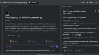 Swift Programming Study Guide format in NotebookLM
