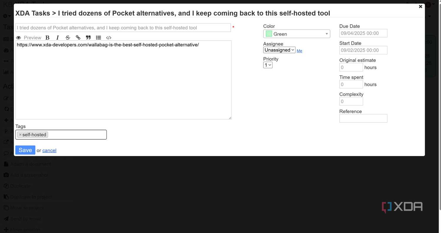 Tasks in Kanboard