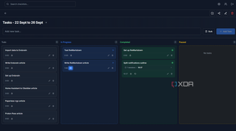 tasks kanban board in rwmarkable