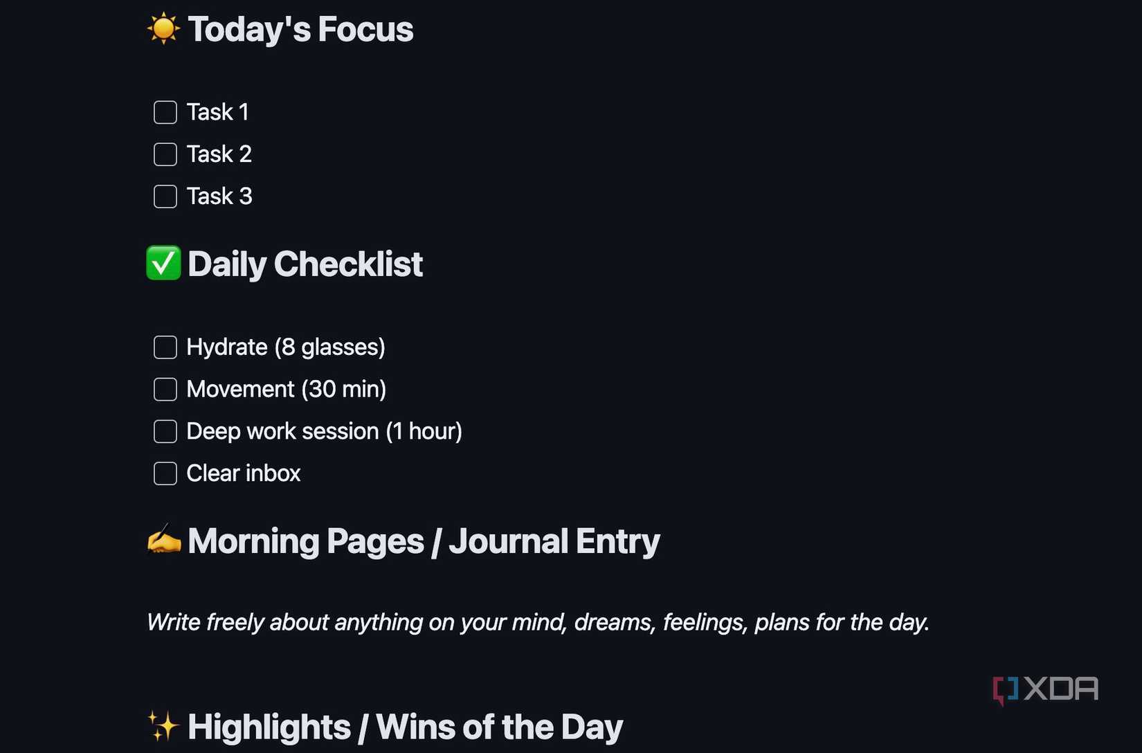 Obsidian tasks