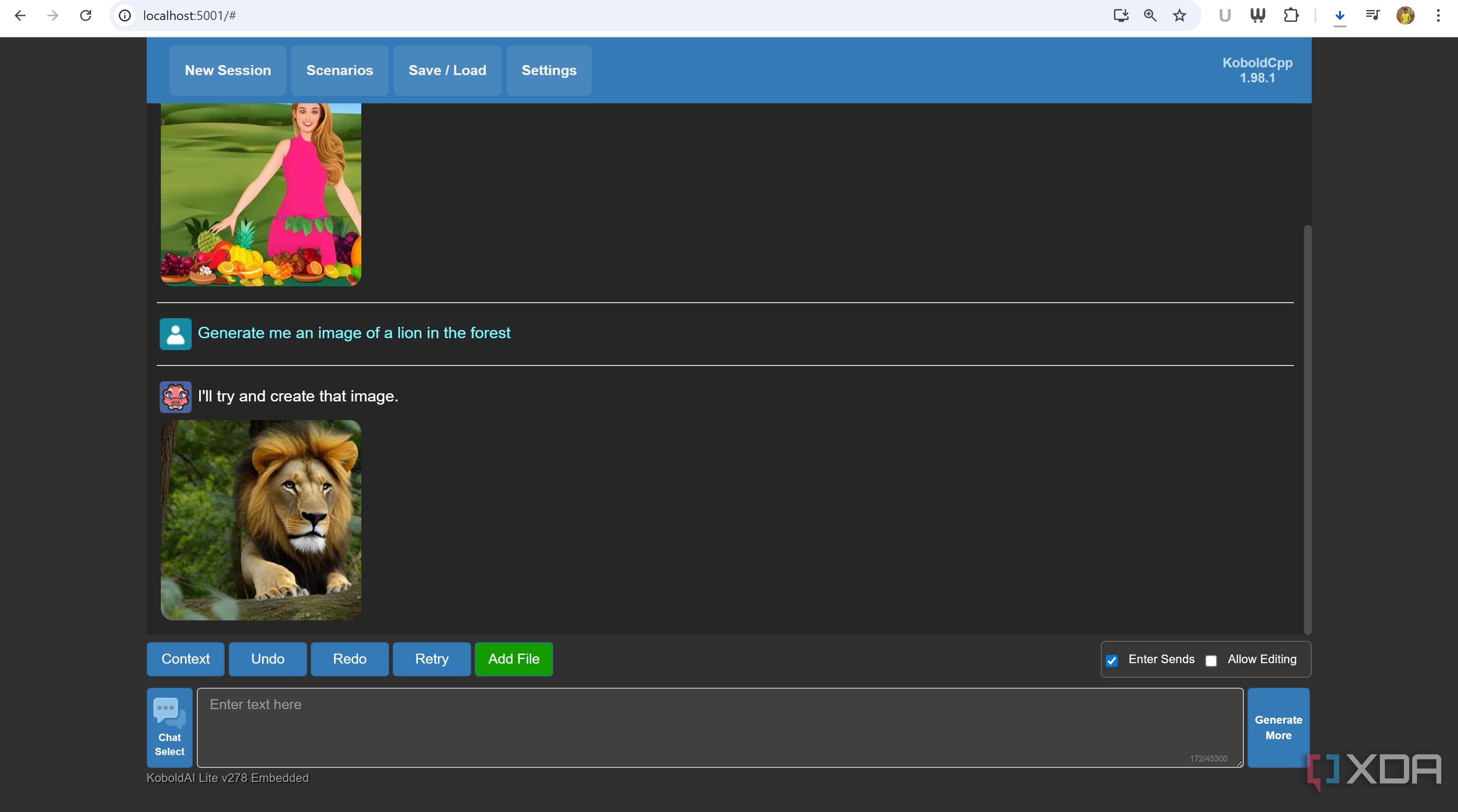text to image in koboldcpp example 2
