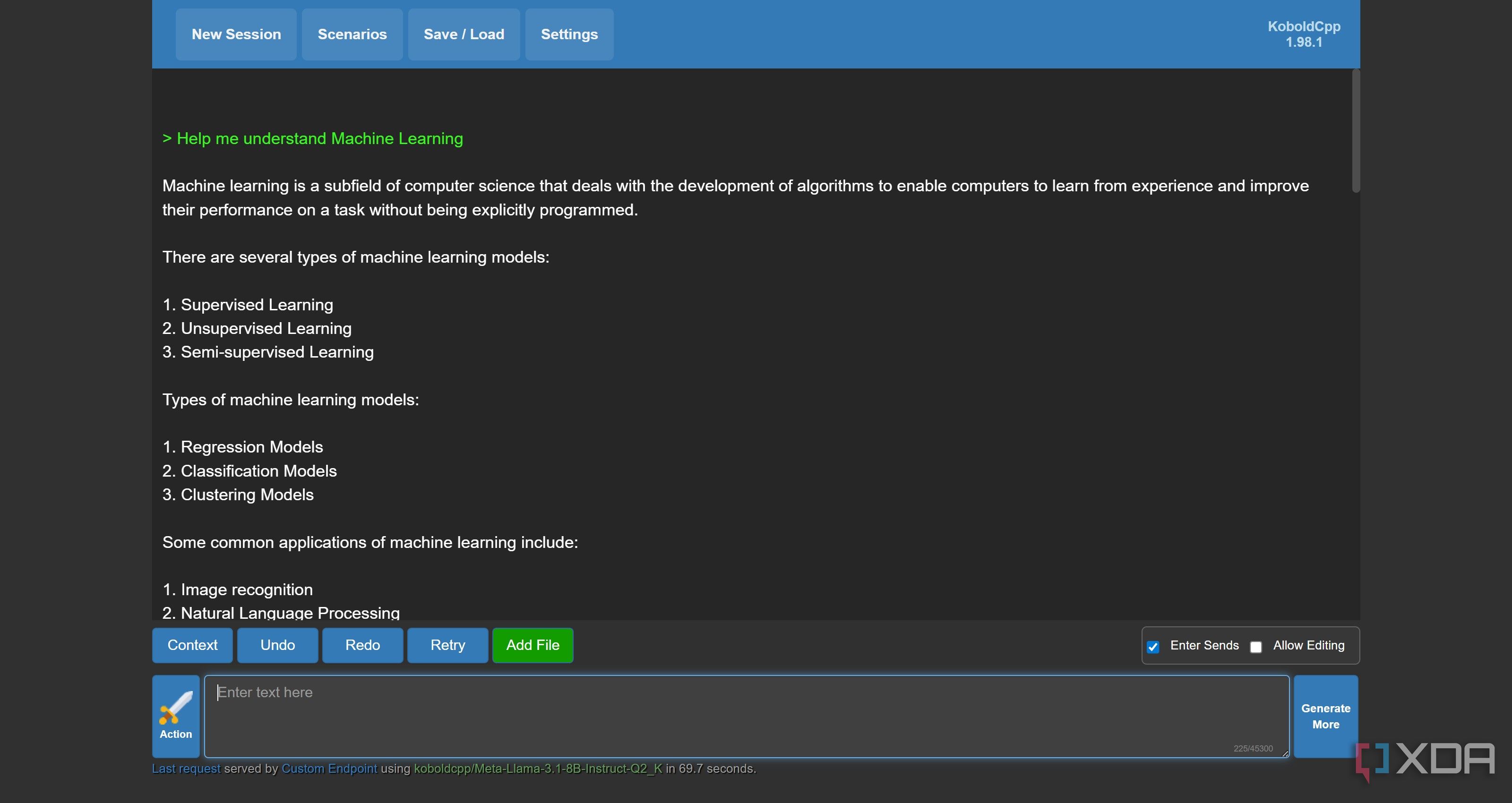 text to text in koboldcpp example 1