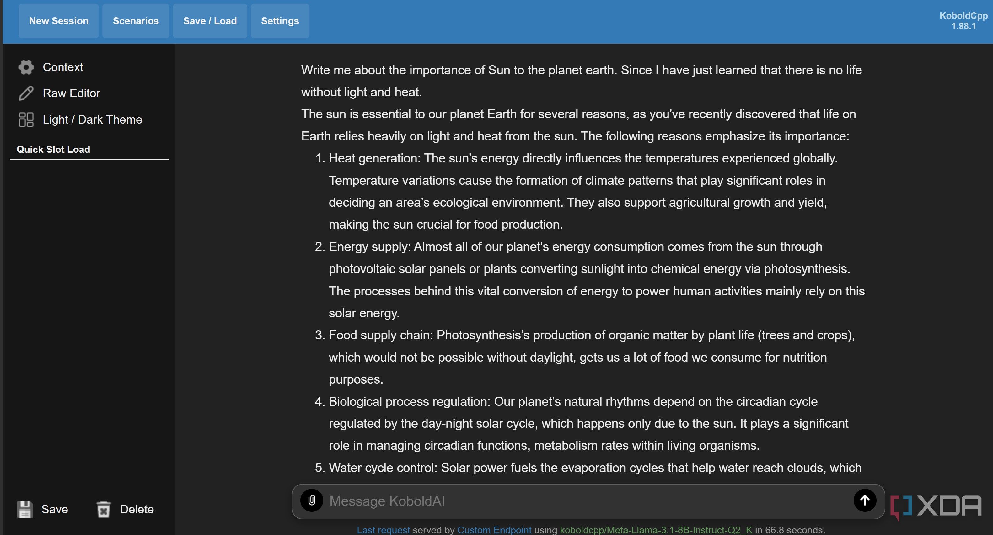 text to text in koboldcpp example 2