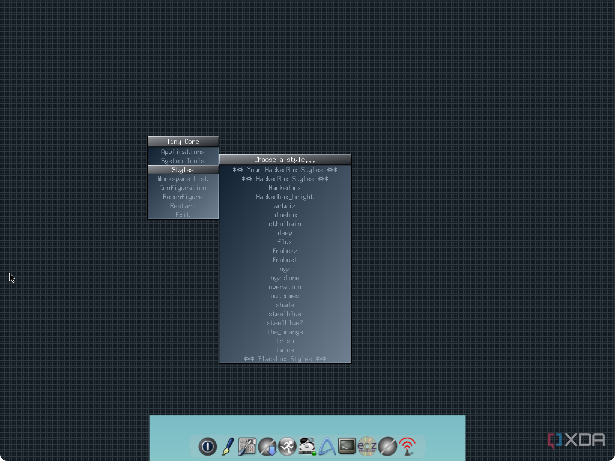 Tiny Core HackedBox desktop environment
