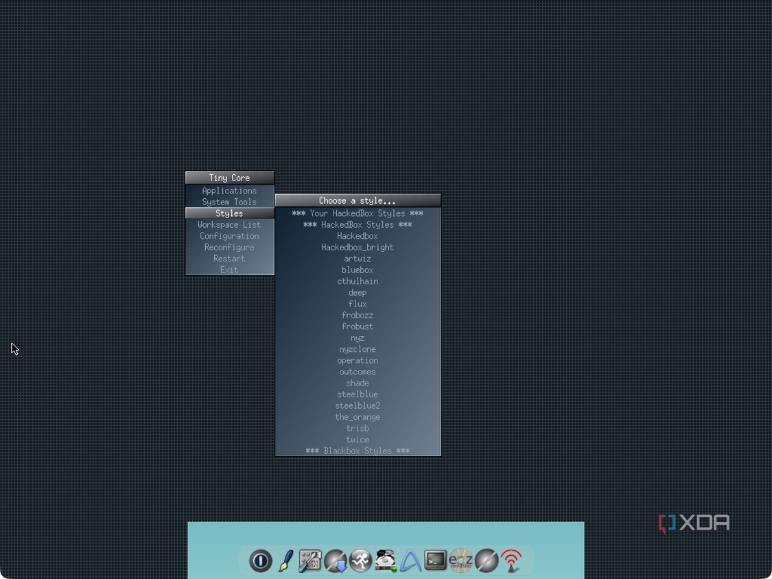 Tiny Core HackedBox desktop environment