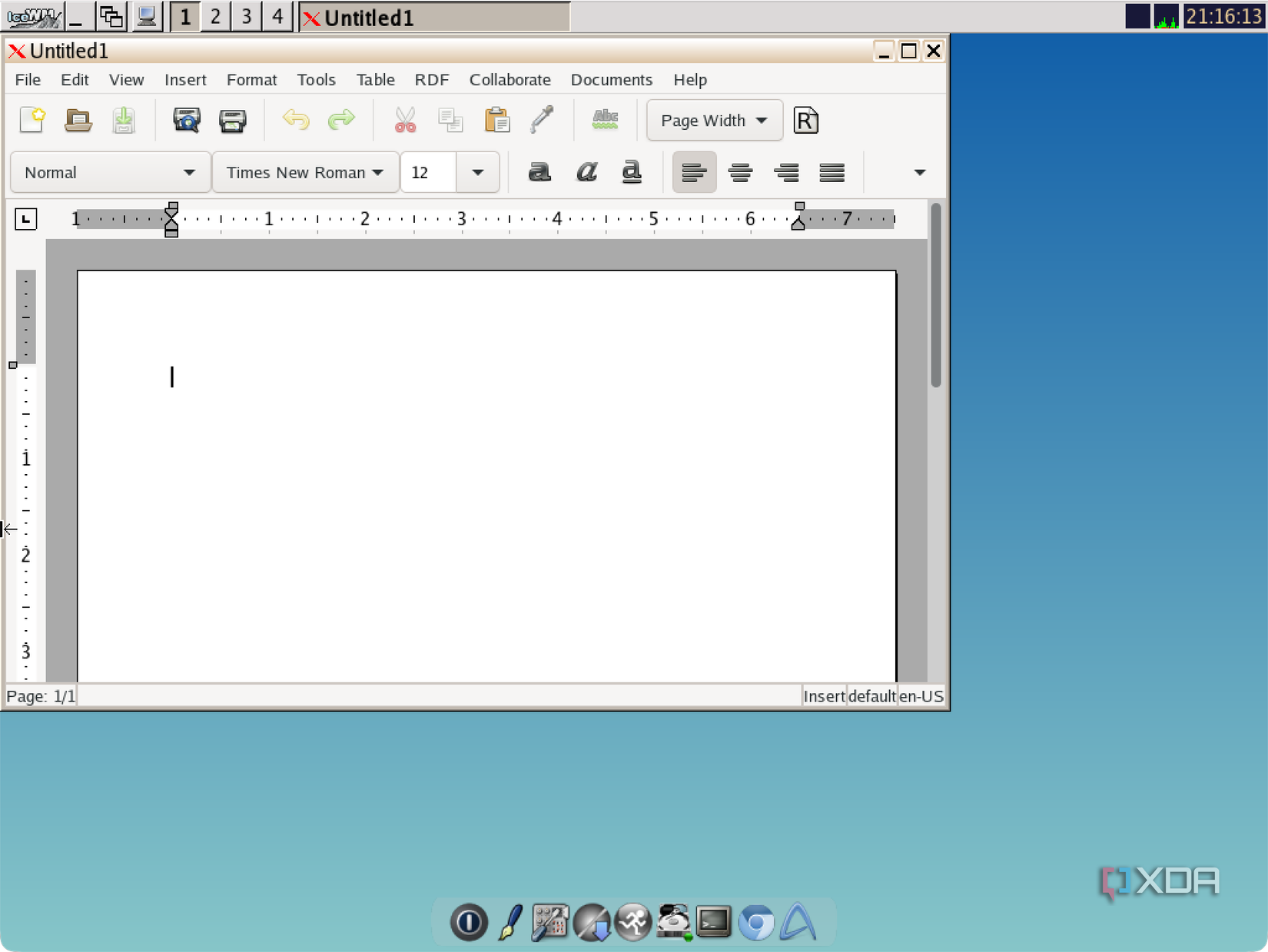 Tiny Core running Abiword