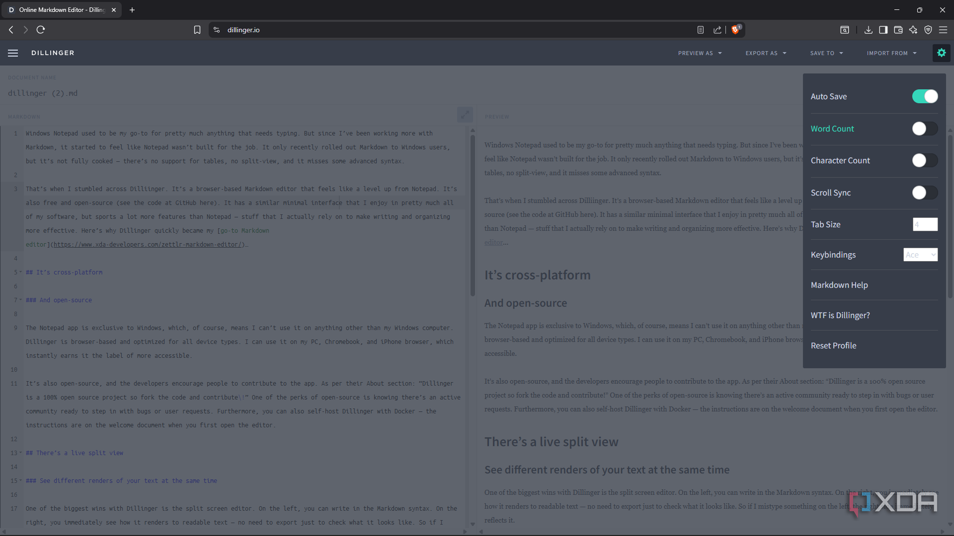 This free browser-based Markdown editor replaced Windows Notepad for me