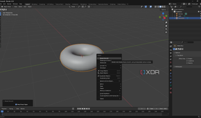 Toggling Shade Smooth in Blender, donut shape on canvas