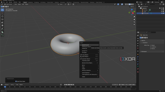 Toggling Shade Smooth in Blender, donut shape on canvas