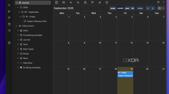Trilium notes calendar