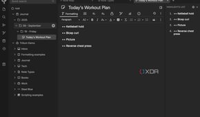 Trilium notes main page