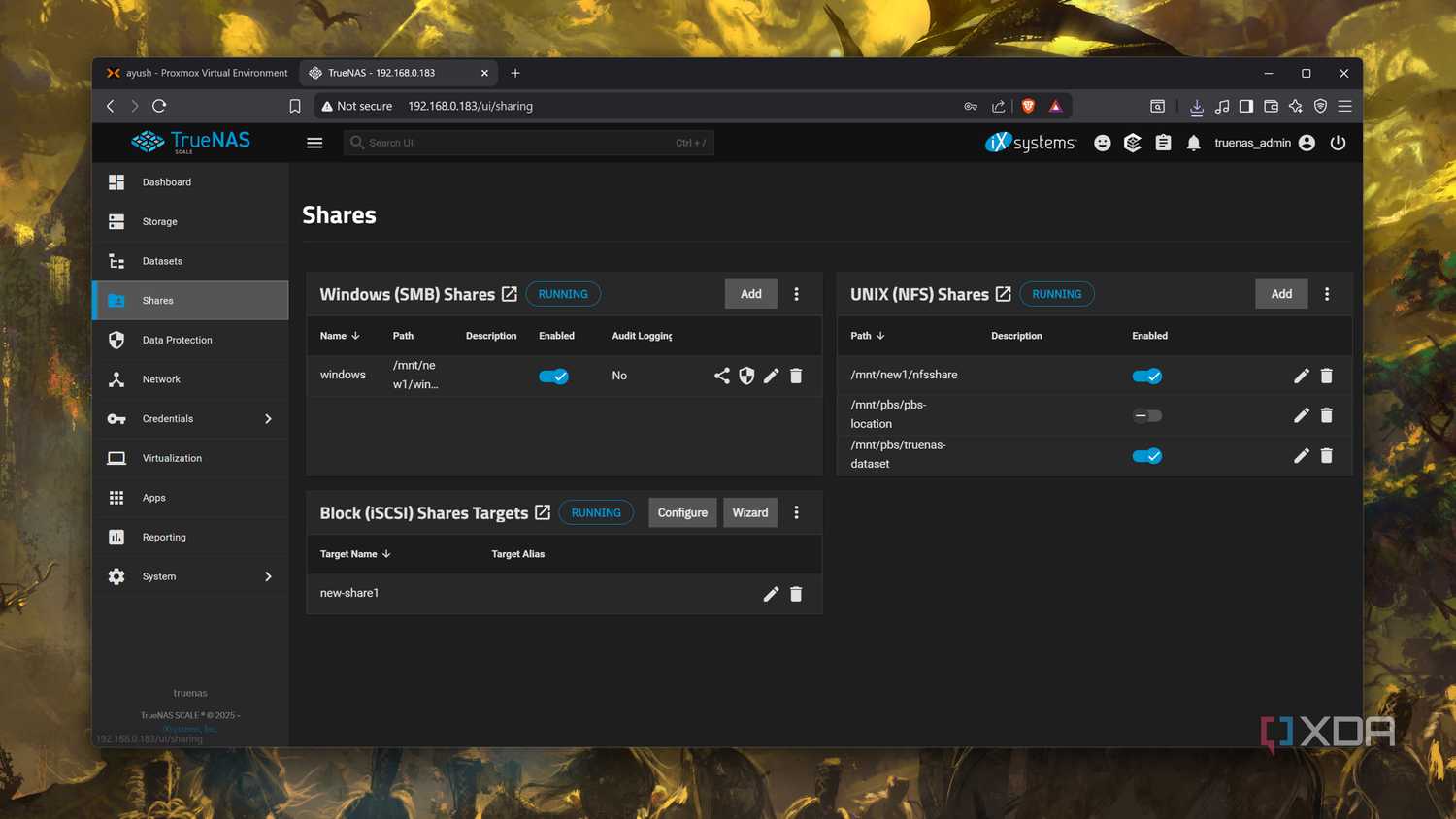 Running a network share on TrueNAS