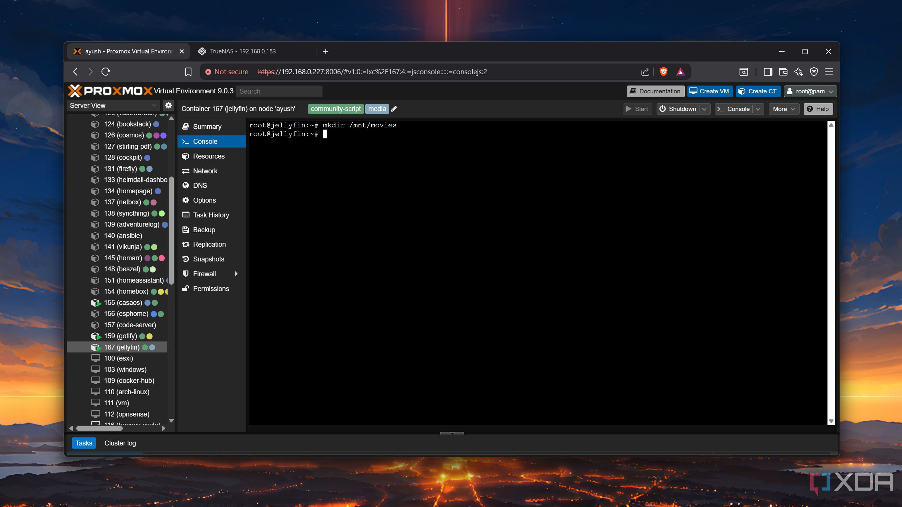 Making a new directory in a Jellyfin LXC
